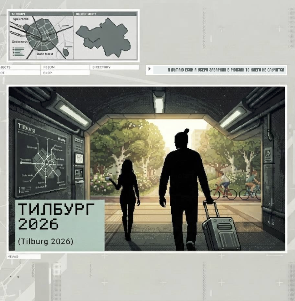 Тилбург 2026 — идём с чемоданом через вокзал
