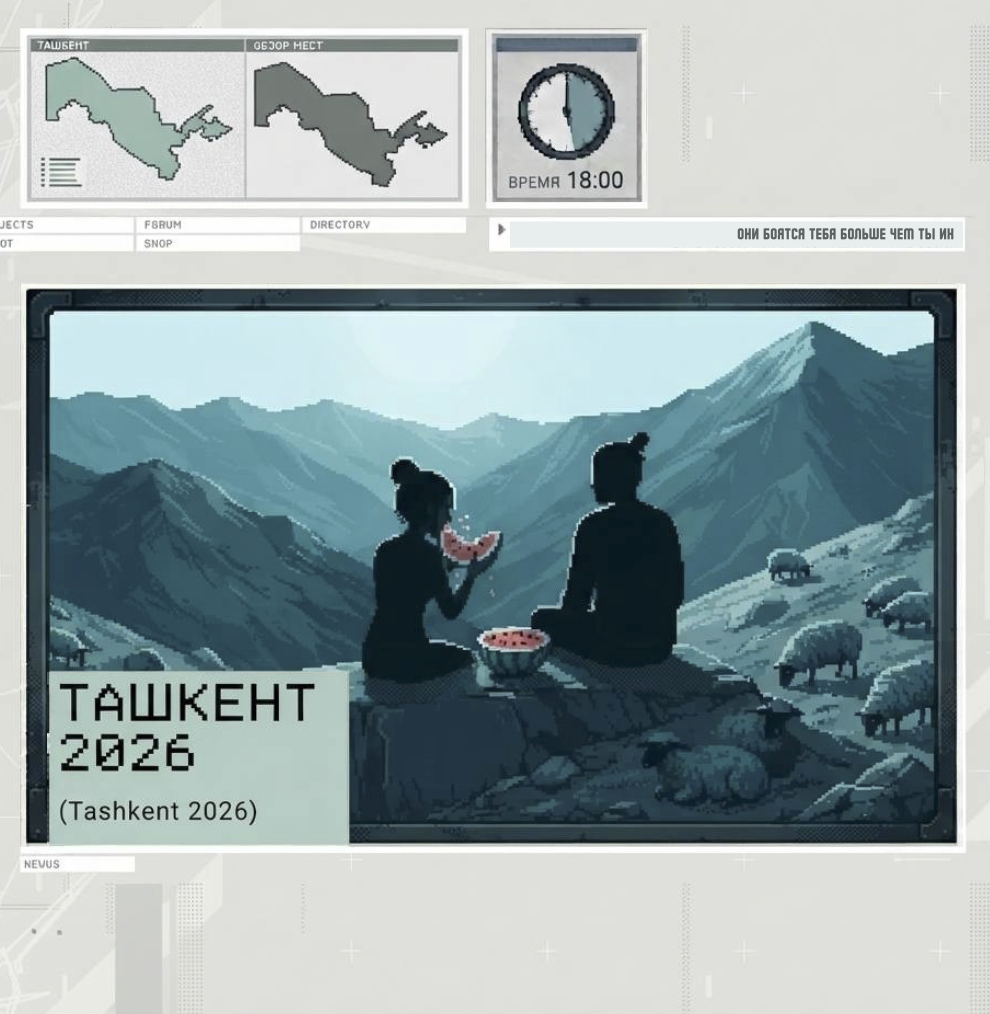 Ташкент 2026 — арбуз в горах среди овец